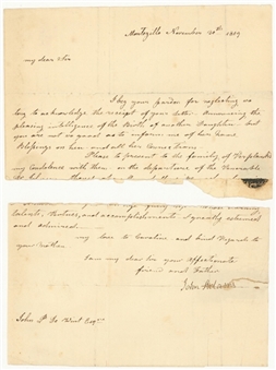 1819 John Adams Twice Signed Letter (Beckett)